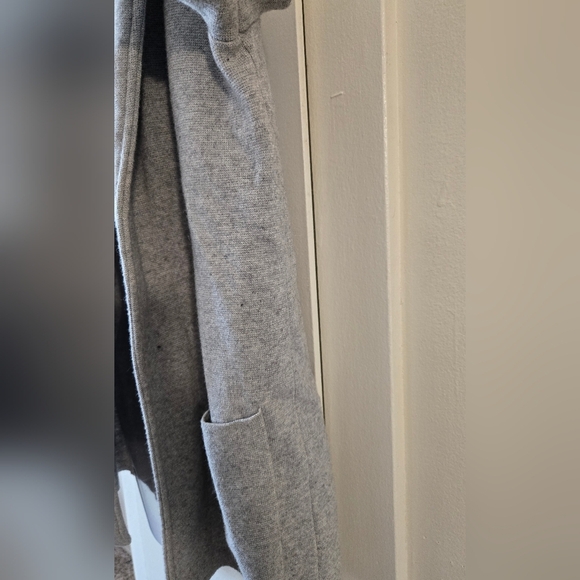 MAGASCHONI Wool Blend Open Front Sweater Blazer Cardigan Heather Gray - Picture 4 of 6